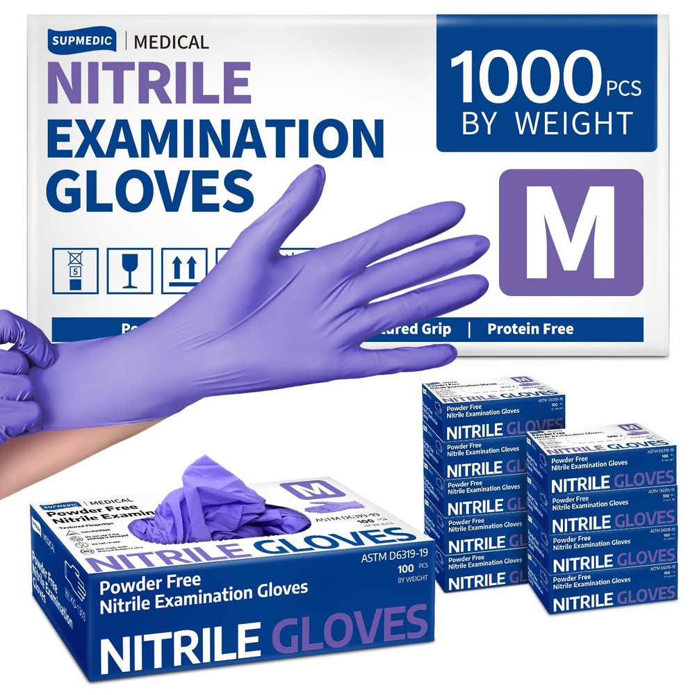 Lilac Nitrile Disposable Gloves Latex-Free Powder Free Medical Exam 1000ct