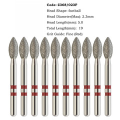 Dental Diamond Burs Football Ball Round End Taper Cylinder Zirconia Adjustment