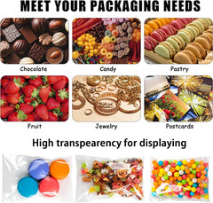 Cellophane Bags Self Adhesive 500Pcs Clear Resealable Bags 3 Sizes 3X4 4X6 5X7 C