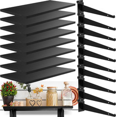 8 Pack Wooden Slatwall Shelf, 23.6″D X 11.8″W Slatwall Shelves with Metal Bracke