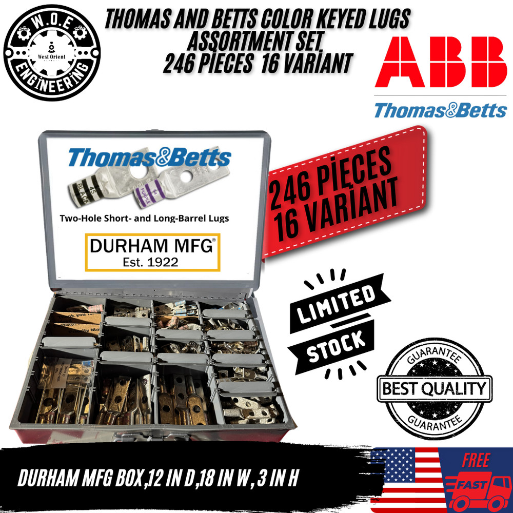 Thomas And Betts color keyed lugs assortment set 246 pieces 16 variant
