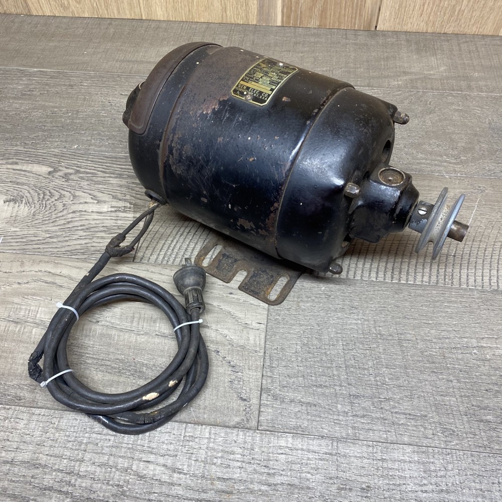 Vintage GE Electric Motor 1/3 HP 1725 RPM Type RSA Frame 1450 Bullet Style 110V