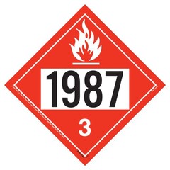 1987 Placard, Class 3 Flammable Liquid 10-pk, 10.75″ x 10.75″ Plastic