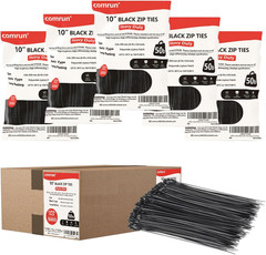 5000Pcs 10Inch Black Cable Tie,Nylon Zip Ties,Industrial Grade,50 Pounds Tensile