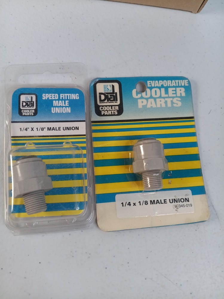 2 Pack Male Union Cooler Part 1/8″ NPTF Thread to 1/4″ Self Connect Push Fitting