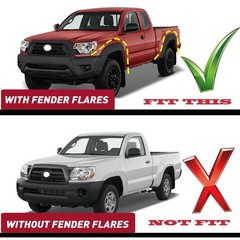 Front Rear Splash Guards Flaps with Fender Flares Heavy-Duty Black 03RSA2012ZBK