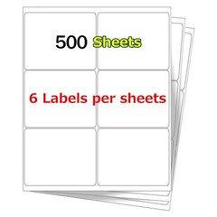 3000 Address Shipping Labels 3 1/3″ x 4″ Self Adhesive 6 Per Sheet 6-UP Laser