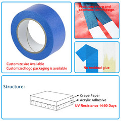 6 Rolls Blue Painters Masking Tape, 2 Inch x 60 Yards 5.5 Mil