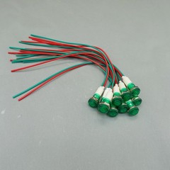10Pcs 12V DC/AC 10mm GREEN Panel Mounting LED Indication Signal Pilot Lights USK