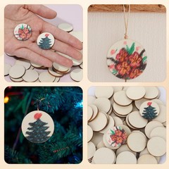 Giantree 100 Pcs 1 Inch Unfinished Wood Circle Disc, Round Blank Wooden…