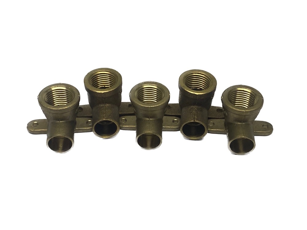 (5) Nibco & Unbranded 1/2” FNPT x 1/2” Sweat Brass Drop Ear 90° Elbow Fittings