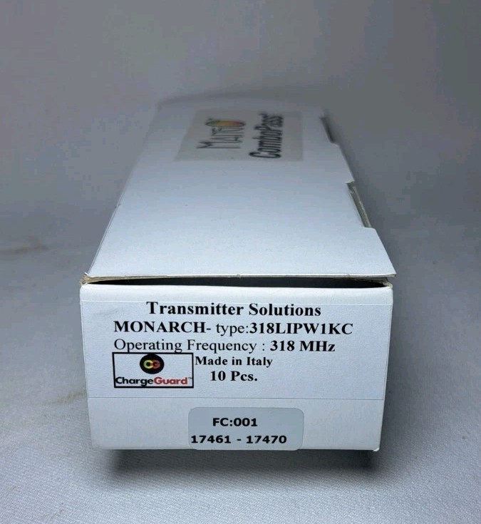 Transmitter Solutions MONARCH 318LIPW1KC Remote – Lot of 10 – 318 MHz