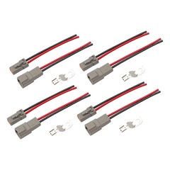 4pairs DTP 2 Pin Connector 12AWG Cable Wire 2 Way Waterproof Plug Wiring Harness