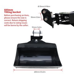 Brand New 600mm Tilting Bucket 1Ton Mini Excavator Hydraulic Attachment US Stock