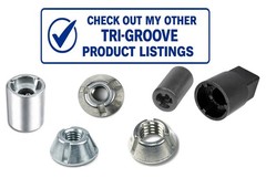 8 Pack M8-1.25 Tri Groove Security Nuts, Tamper Resistant, Anti-Theft, Trident