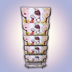 Horizontal Wall Mount 6 Pockets 6X4″ Greeting Card Post Card Rack Holder Display