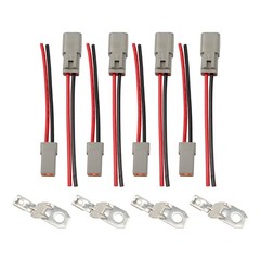 4pairs DTP 2 Pin Connector 12AWG Cable Wire 2 Way Waterproof Plug Wiring Harness