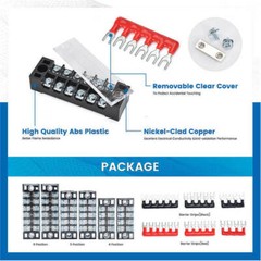 Dual Row 3-12 Positions 600V 15/25A Screw Terminal Block Terminal Barrier Strip