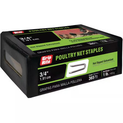 3/4 In. X 1/4 In. 9-Gauge Hot Dipped Galvanized Smooth Shank Poultry Net Staples