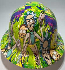 New Full Brim Hard Hat Custom Hydro Dipped RICK N MORTY. Free Shipping