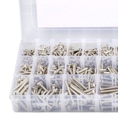 780 Pcs Pan Head Sheet Metal Screws Assortment Kit #4#6#8#10 Stainless