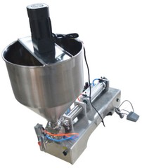 110V 100-1000ml 304 SS Paste Filling Machine with Vertical Mixing Hopper