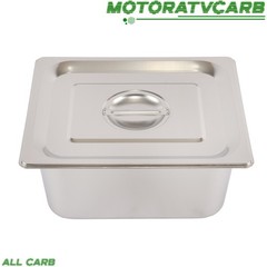 ALL-CARB 2 Stainless Steam Hotel Pans With Lids 1/2 Size 6″ Deep Thickened