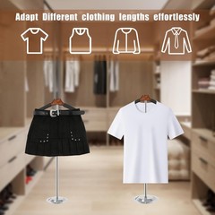 Eunika 2 Pack Adjustable T Shirt Display Flexible 16-31 inches, Brown