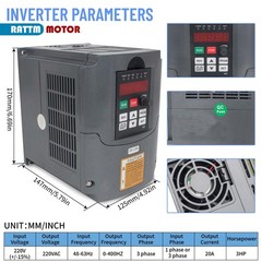 US SHIP】2.2KW 220V Water Cooled CNC Spindle Motor 246MM+VFD Driver Inverter