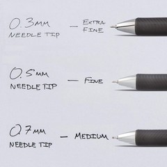 Pentel EnerGel RTX Retractable Liquid Gel Pen, 3 Count (Pack of 1), Black