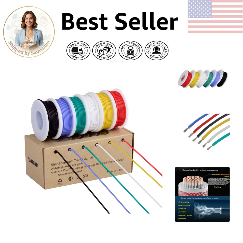 High-Temperature Resistant AWG 18 Wire Kit – 6 Colors, 600V for Various Projects