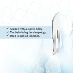 Scalpel Handle #3 Graduated + 100 Surgical Sterile Carbon Steel Blades #10