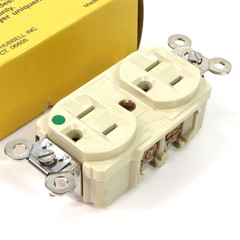 Lot of (4) New Old Stock Hubbell 8200-I Duplex Receptacle Hospital Grade 15A