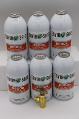 Enviro-Safe R600a Refrigerant Kit with Self-Sealing Valve & Charging Adapter – 6