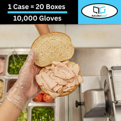 10000 Pcs, Large 1.5 Mil High-Density Polyethylene Disposable Gloves – Clear