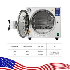 US 18L Dental Autoclave Steam Sterilizer Medical Steam Sterilization 121°C/134°C