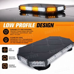 14 inch LED Roof Top Strobe Beacon Light Bar Hazard Warning Emergency Flashing