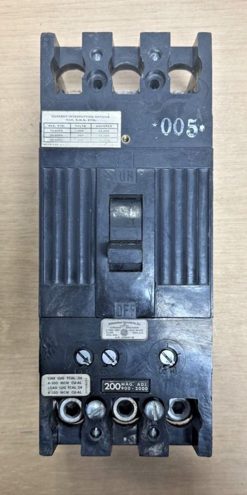 GE TFJ236200/NP-225641-B CIRCUIT BREAKER 200A 3P 600VAC