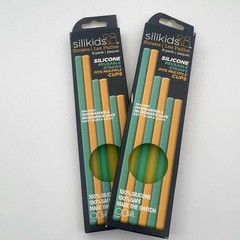SiliKids Reusable Silicone Straws 6 Pack BPA Free Dishwasher Safe 2-Pack NWT