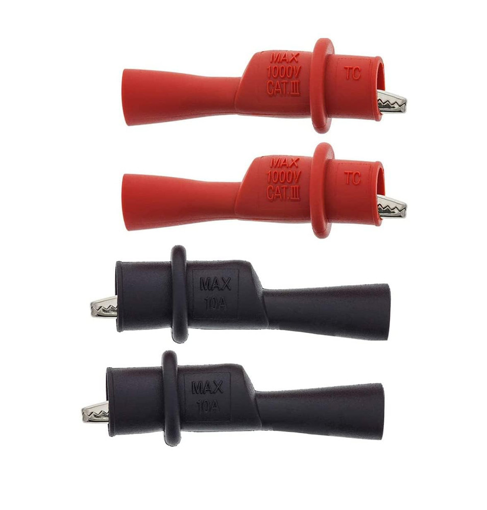 Replacemen Push-On Alligator Clips for Multimeter Test Lead,4 Pcs (4 PCS) (4PCS)