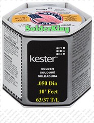 GENUINE KESTER SOLDER 63/37, 0.050” (1.07mm) ROSIN CORE, 10 FEET + FREE FLUX