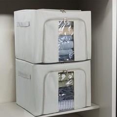 36L Clothes Storage Bins with Metal Frame, 3 Pcs Stackable Clothing Storage B…
