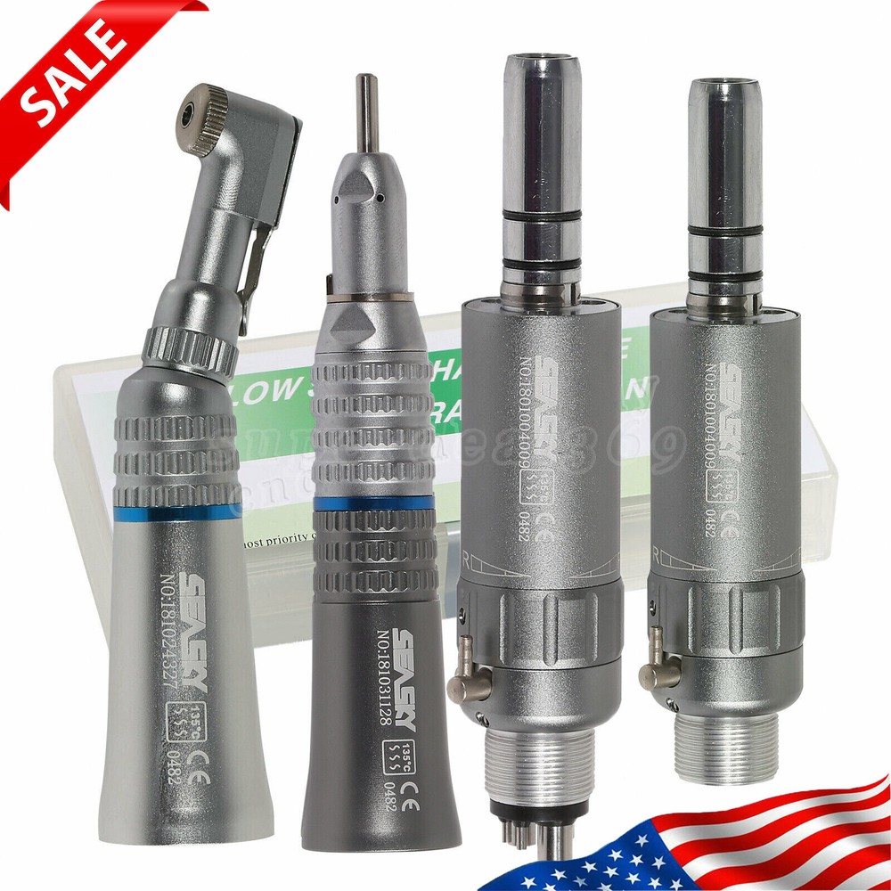 Dental Low Speed Contra Angle Latch Straight Handpiece Air Motor 2/4H Micromotor