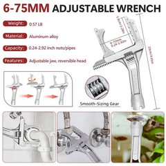 7PCS Plumbing Tool Set – Sink Wrench, 8-in-1 Faucet Wrench, Universal Plumber Wr