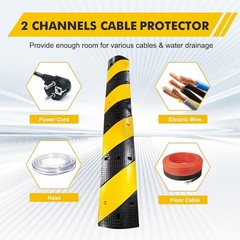 2 Pk Rubber Speed Bump Heavy Duty 2 Channel Modular Cable Protector Ramp 25000lb