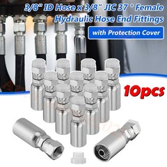 12pcs 3/8″ Hose x 3/8″ JIC 37° Female Hydraulic Hose End Swivel Crimp Fittings