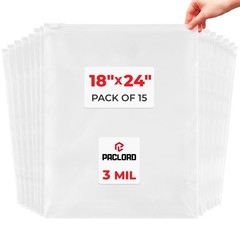 3 Gallon 18″ x 24″ Slider Zip Poly Bags, Pack of 10 – Heavy-Duty 3 mil Clear …
