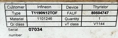 Infineon T1190N12TOF 80504747 V1144 Thyristor