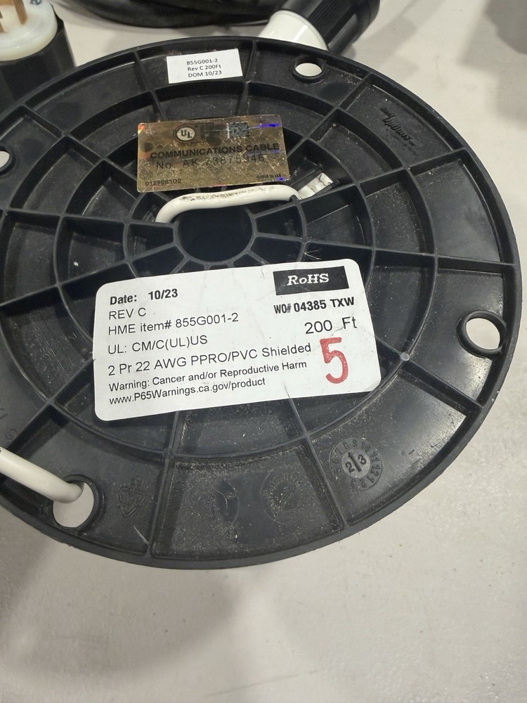 HME 855G001-2 22 AWG 2-Conductor Shielded Copper Cable 200 ft White A/V
