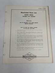 BRIGGS & STRATTON ILLUSTRATED PARTS LIST CATALOG MODEL SERIES 141300 143300